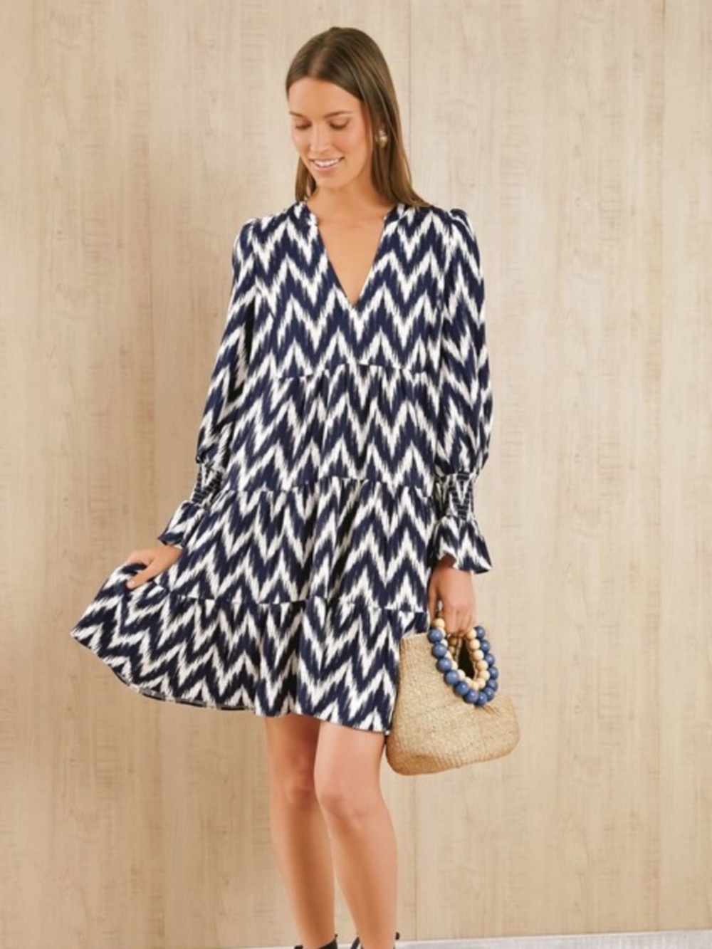 Tuckernuck Pomander Place Kenzo Ikat Navy Blue White Mini Dress XS